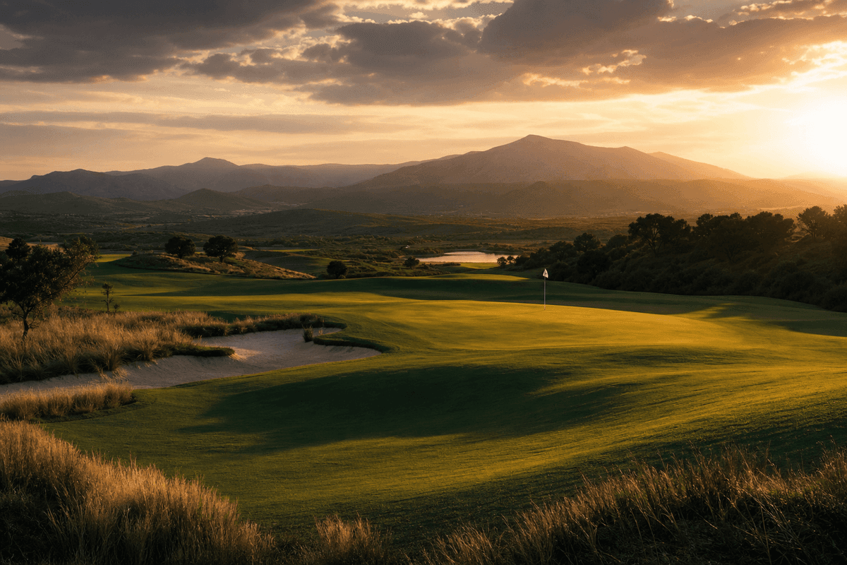 Golf course at golden hour